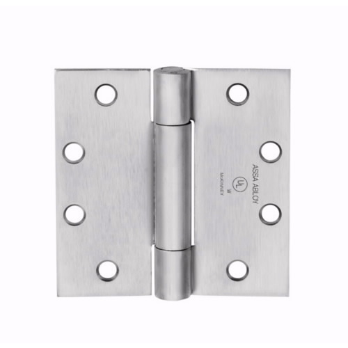 Full Mortise Hinge, 3-Knuckle, Heavy Weight, 5" x 4-1/2", Square Corner, Satin Chrome