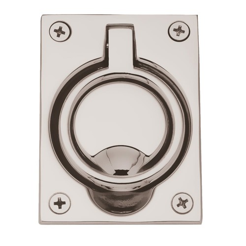 Flush Ring Pull Bright Nickel Finish