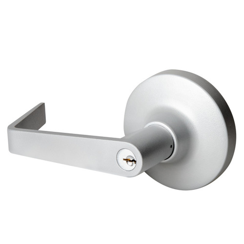 Keyed Night Latch Outside Exit Device Trim with Withnell Lever # 127485 Satin Stainless Steel Finish