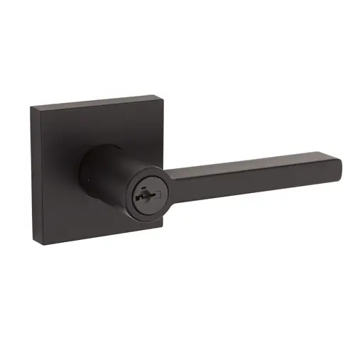 Halifax Square Entry Door Lock SmartKey with 6AL Latch and RCS Strike Iron Black Finish