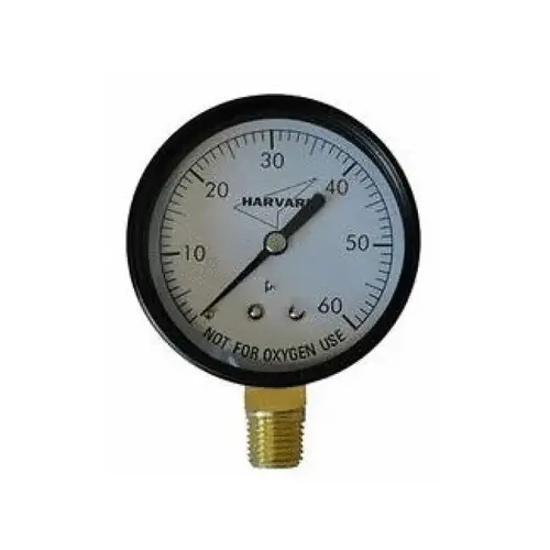 2" 0-60psi 1/8" Btm Mount Steel Pressure Gauge