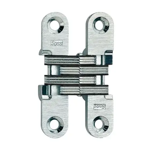 SOSS 204CUS14 1/2" x 2-3/8" Light Duty Invisible Hinge for 3/4" Doors Bright Nickel Finish Pair