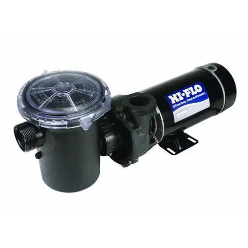 Hi-flo Vertical Discharge 48-frame Above Ground Pump With 6" Lid 1-1/2 Hp Black