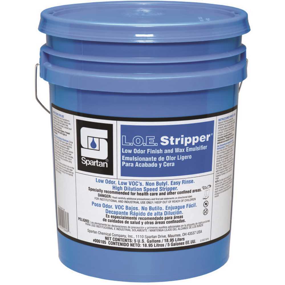 SPARTAN CHEMICAL COMPANY 006105 L.O.E. Stripper 5 Gallon Low Odor Floor Finish Remover Light Orange