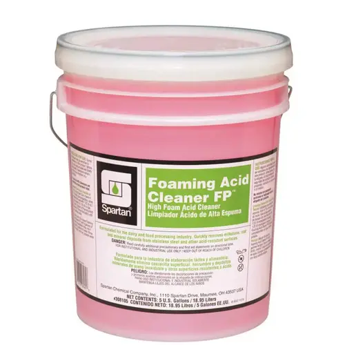 Foaming Acid Cleaner FP 5 Gallon Food Production Sanitation Cleaner Light Red