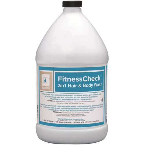 Spartan Chemical Co. 336104 FitnessCheck 1 Gallon Citrus Scent 2in1 Hair & Body Wash