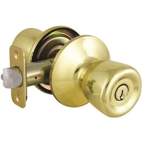 Waterbury Polished Brass Keyed Entry Door Knob with KW1 Keyway Master Pinned