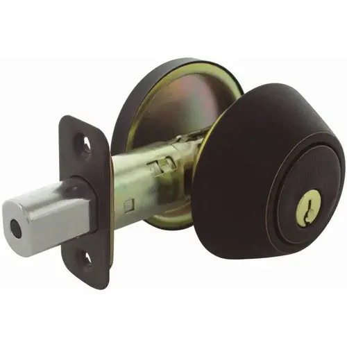 Aged Bronze Single Cylinder Deadbolt with KW1 Keyway Keyed Differently