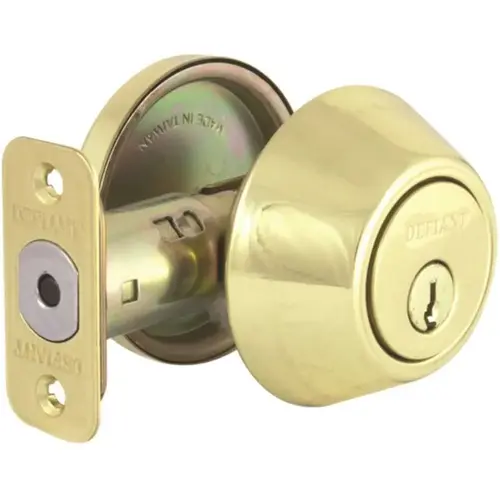 Polished Brass Single Cylinder Deadbolt with KW1 Keyway Master Pinned