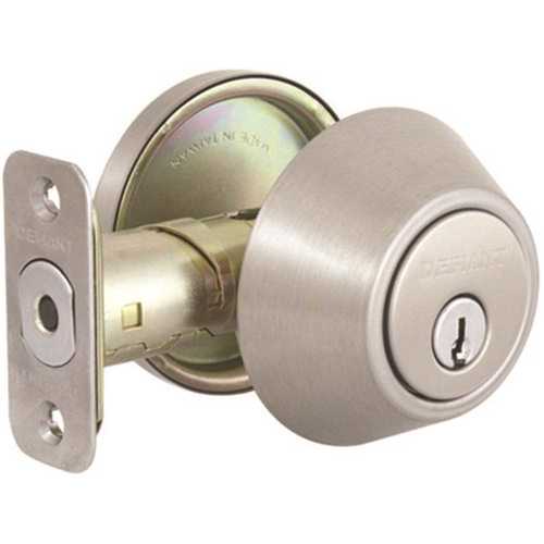 Satin Nickel Single Cylinder Deadbolt with KW1 Keyway Keyed Differently