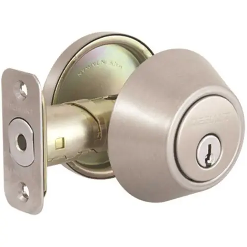 Satin Nickel Single Cylinder Deadbolt with SC1 Keyway Keyed Differently