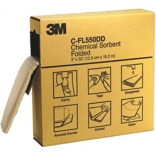 3M C-FL550DD 5 in. x 50 ft. High Capacity Chemical Sorbent Folded - pack of 3