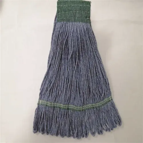 Blended Cotton Synthetic Replacement String Mop Medium Loop Wide Band Mop Head Blue