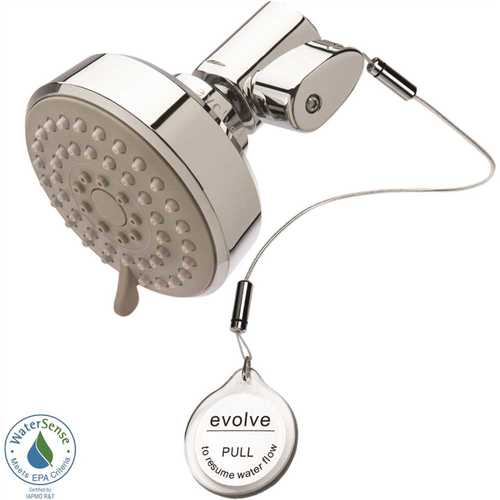 Evolve EV3021-CP150-SB 3-Spray Patterns with 1.5 GPM 3.25 in. Wall Mount Massage Fixed Shower Head with Thermostatic Valve in Chrome - pack of 20