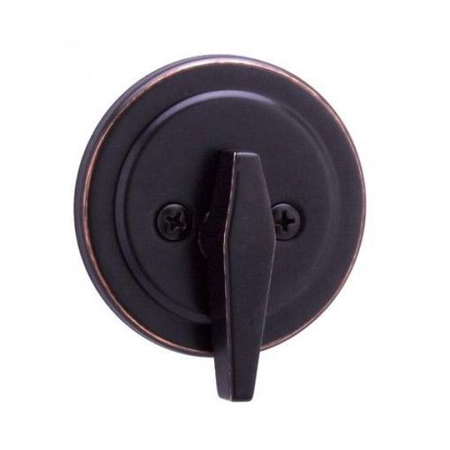 Turn Only Deadbolt with Adjustable Latch and Deadbolt Strike Oil Rubbed Bronze Finish