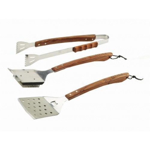 Bull Outdoor Products 24100 Rosewood 3pc Vineyard Bbq Tool Set