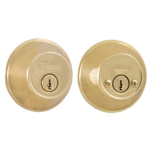 300 Series Double Cylinder Deadbolt with Adjustable Latch and Deadbolt Strikes Lifetime Brass Finish