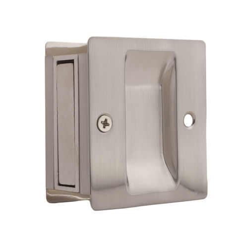 Weslock 00527XNXN Rectangular Passage Pocket Door Lock with Adjustable Backset and Full Lip Strike Satin Nickel Finish