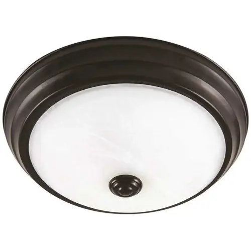 11 in. Satin Bronze Integrated LED Flush Mount with Alabaster Glass Color/Finish Family