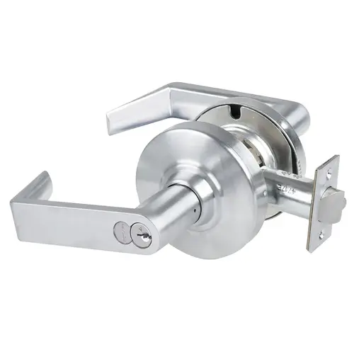 Grade 1 Corridor Lock, Rhodes Lever, Schlage FSIC Prep with Core, 5 In. Backset Extension, Satin Chrome Finish, Non-handed Satin Chrome