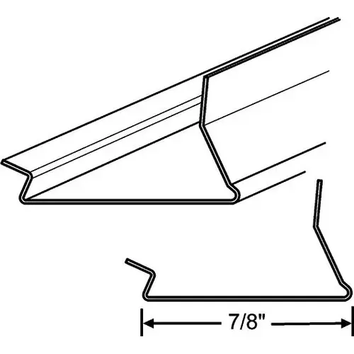 White Aluminum Glazing Bead 7/8in Aluminum 6ft Length