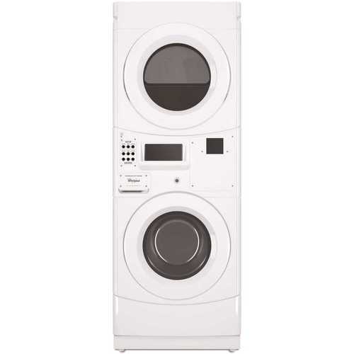 Whirlpool CET9100GQ White Commercial Laundry Center with 3.1 cu. ft. Washer and 6.7 cu. ft. 240-Volt Electric Vented Dryer