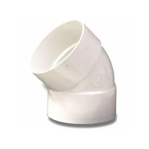 4" White Hub X Hub Pvc S&d 45 Degree Elbow