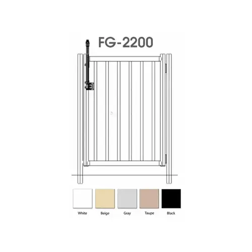 48"x36" Black Self Closing Gate Std Latch