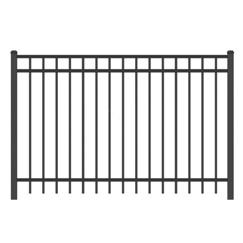 Digger Specialties 163780BLK 55" X 6' Satin Black 3230 Routed Regis Aluminum Fence Panel With Flush Bottom