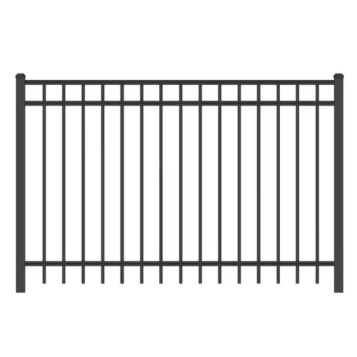 Digger Specialties 163780BLK 55" X 6' Satin Black 3230 Routed Regis Aluminum Fence Panel With Flush Bottom