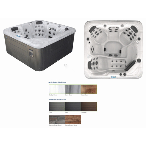 Garden Leisure Spas GL753L-17-S1 Gl753l Hot Tub Sterling Silver Int/black Ext W/ Circ Pump/stereo