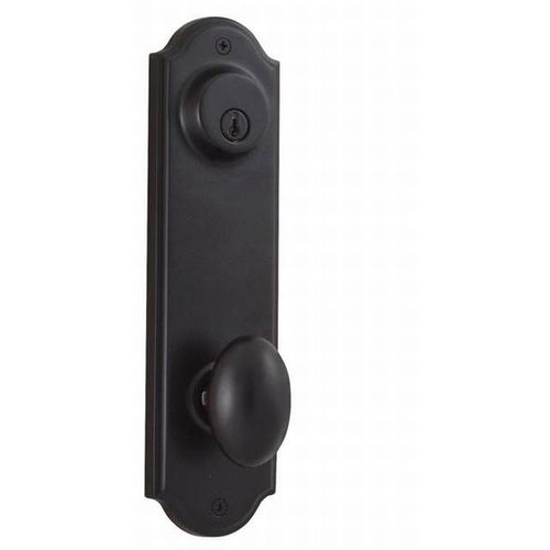 Julienne Interior Double Cylinder Handleset Trim for Mansion or Philbrook with Adjustable Latch and Round Corner Strikes Oil Rubbed Bronze Finish