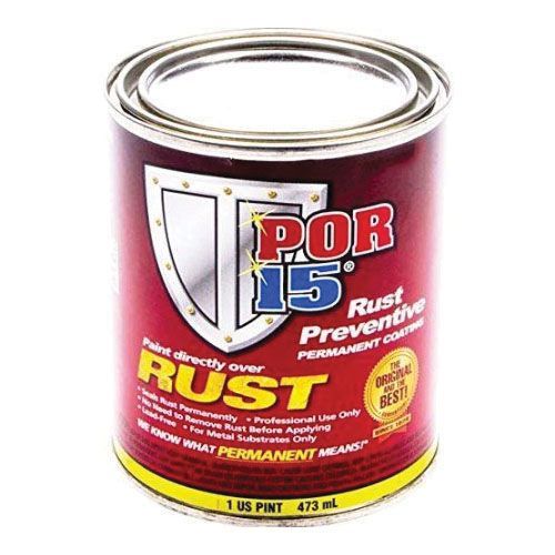 POR-15 45008 High Performance Rust Preventive Coating, 1 pt Can, Gloss Black, 250 to 450 sq-ft/gal Coverage