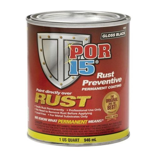 POR-15 45104 High Performance Rust Preventive Coating, 1 qt Can, Clear, 250 to 450 sq-ft/gal Coverage