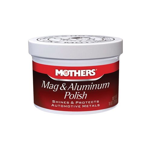 Mothers 07817505101 05101 Mag and Aluminum Polish, 10 oz Jar, Shine, White, Solid