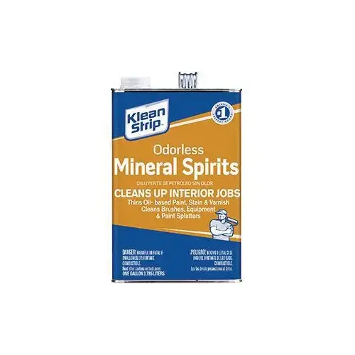 Mineral Spirit Thinner, Liquid, Solvent, Light Yellow, 1 gal, Can - pack of 4