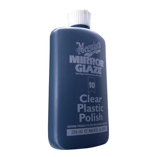 Meguiar's M1008 Clear Plastic Polish, 8 oz Bottle, White, Liquid