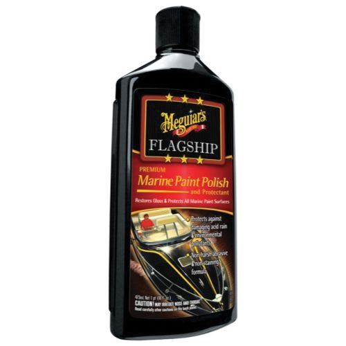 Premium Marine Paint Polish, 16 oz Bottle, High Gloss, White, Liquid