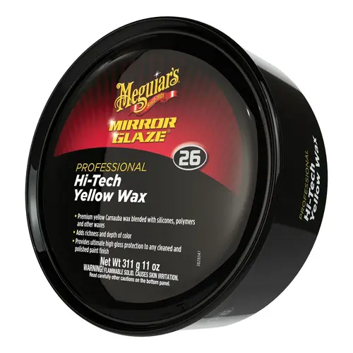 Meguiar's M2611 Hi-Tech Wax, 11 oz Tin Box, High Gloss, Light Yellow, Paste