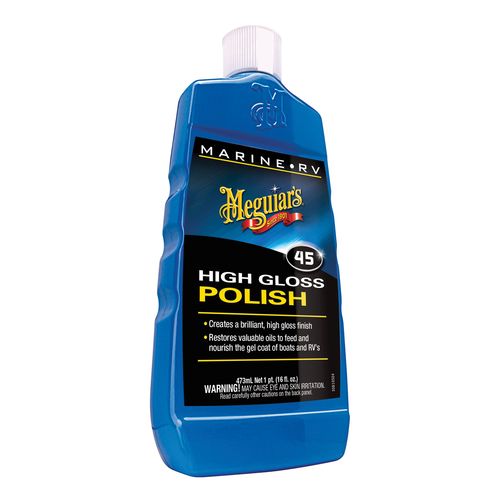 Marine/RV Polish, 16 oz Bottle, High Gloss, White, Liquid