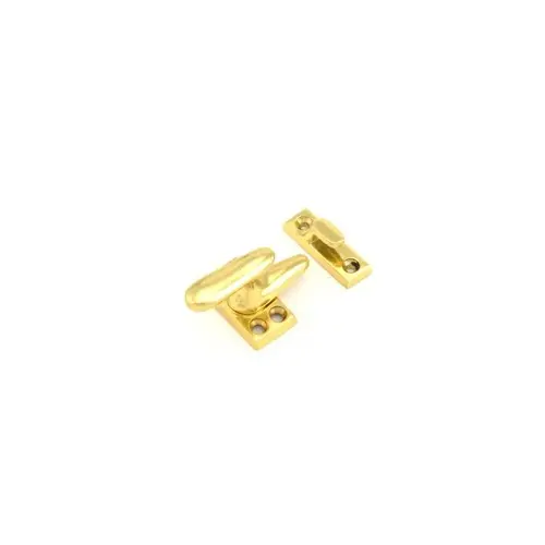 Solid Brass Casement Fastener with Multiple Strikes Bright Brass Finish