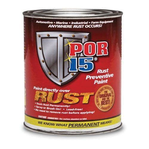 POR-15 45408 High Performance Rust Preventive Permanent Coating, 1 pt, Semi-Gloss Black, 96 sq-ft Coverage