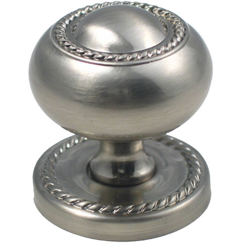 1-1/4" Rope Cabinet Knob with Backplate Satin Nickel Finish