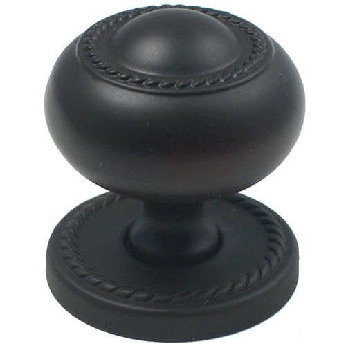 1-1/4" Rope Cabinet Knob with Backplate Oil Rubbed Bronze Finish