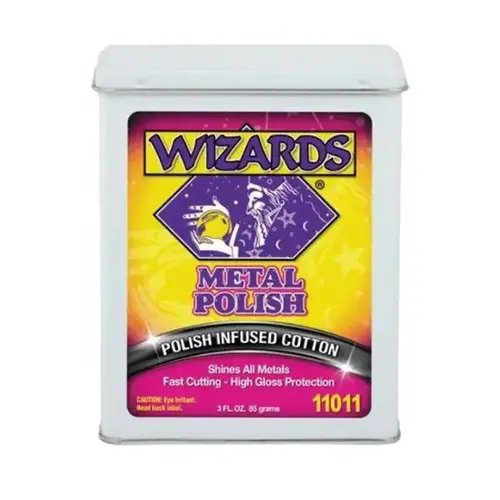 WIZARDS 11011 Cloth Strip Metal Polish, 3 oz, Pink, Cloth, Impregnated with Metal Polish