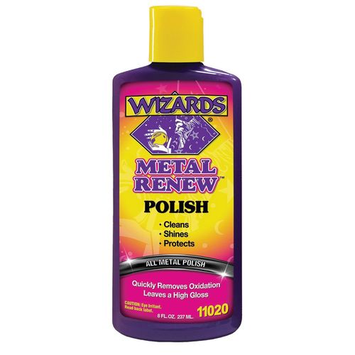 WIZARDS 11020 Metal Renew Liquid Polish, 8 fl-oz, Off-White, Viscous Liquid