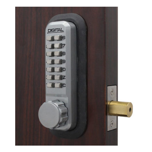 Mechanical Keyless Combination Deadbolt Lock Single Combination Key Override Satin Chrome