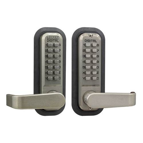 Mechanical Keyless Lever Lock With Passage Double Combination Satin Nickel