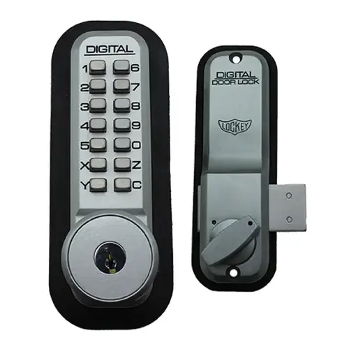 Mechanical Keyless Surface Mount Deadbolt Lock Fits Doors Up To 3" Thick Satin Chrome