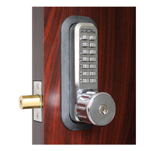 Mechanical Keyless Combination Deadbolt Lock Double Combination Key Override Bright Chrome